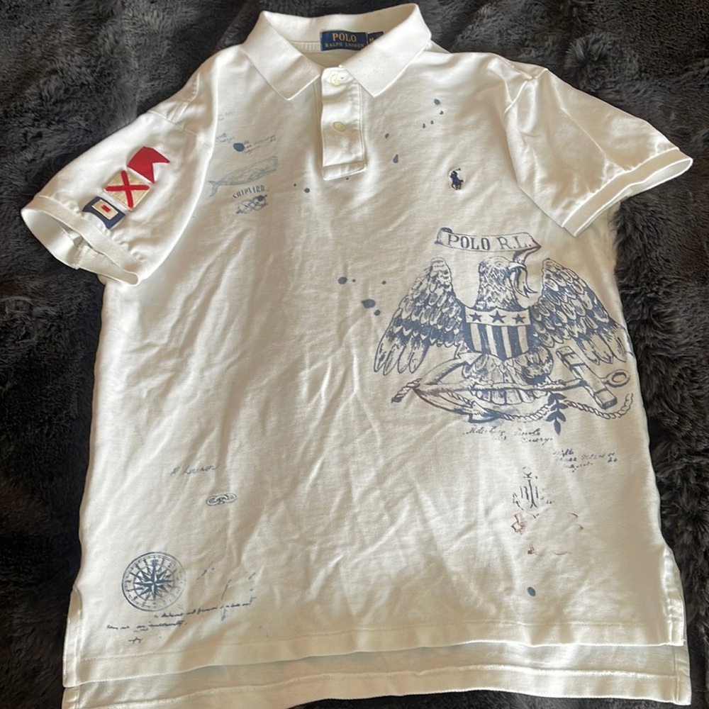 Ralph Lauren men’s size medium white polo shirt.